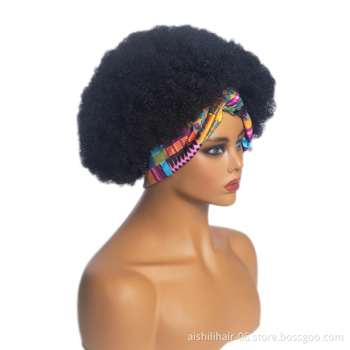 Aishili wholesale synthetic fiber explosion hair wig grip headband wigs for black women